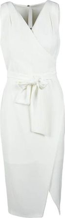 Access Fashion Sleeveless Midi Dress with Wrap Bodice