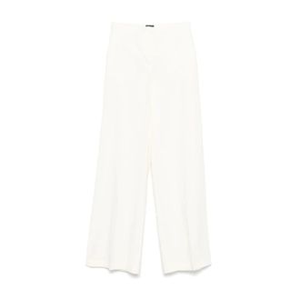 Pinko Wide Trousers, female, White, Size: 2XL White Trousers for Women