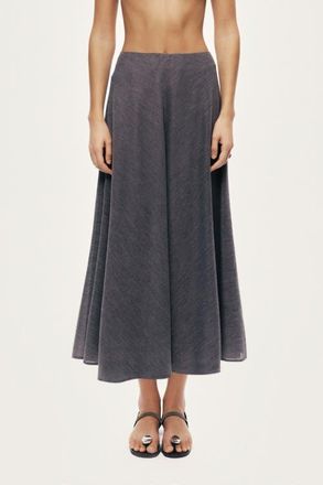 Nocturne Flowing Midi Skirt in Grey at Nordstrom, Size Medium