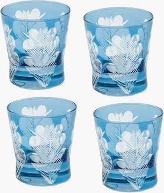 Mrs. Alice Engraved Water Glasses in Blue at Nordstrom