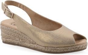 White Mountain Maize Slingback Wedge Sandal in Ant.gold/Fab at Nordstrom Rack, Size 6.5