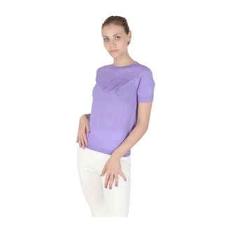 Dee Ocleppo T-Shirts, female, Purple, Size: XL Cashmere Top Short Sleeves ART 003