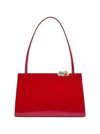 Jacquemus Red Rond-Carr&eacute; Leather Top Handle Bag