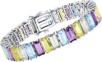 Ross-Simons Multi-Gemstone Tennis Bracelet in Sterling Silver