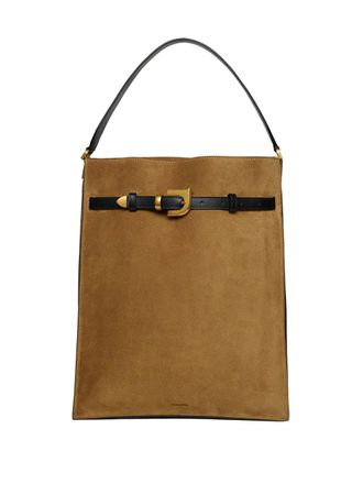 Nanushka maxi Harmonica buckle-detail tote bag - Brown
