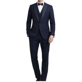 Bharnaba AB 213/3P Driekwartpak - Heren - Pakken - Blauw - Maat: 2XL Poliester