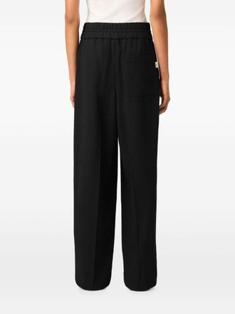 Ami Wool Relaxed-Fit Trousers - Black