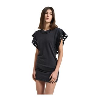 Isabel Marant Short Dresses, female, Black, Size: S Short Dress with Eyelet Detailing