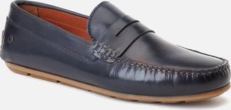 base Mens Base London Collins Leather Mens Navy Standard Loafers - Size: 10