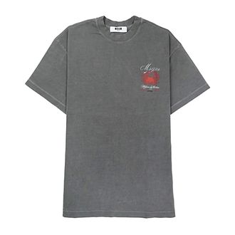 Msgm T-Shirts, female, Gray, Size: L T Shirt