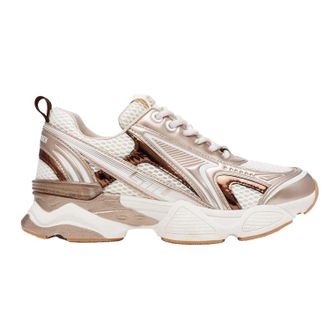 Steve Madden Dames Strass Gaas Chunky Platte Sneakers (Goud)