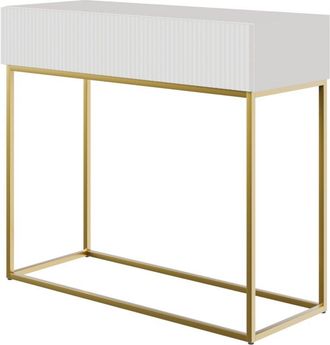 Selsey Veldio - Console - 90 cm - bianca con piedini dorati - Selsey