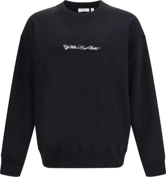 Off-white The Script Arrow Crewneck Sweatshirt - - Sweatshirts & Hoodies - Uomo - Nero - L