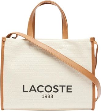 Lacoste Heritage Canvas Tote Bag Natural Tan - Dames - Handtassen - Beige - ONE Size - Tassen