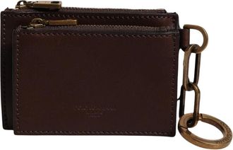 Dolce & Gabbana Portacarte in Pelle con Portachiavi - - Accessories - Donna - Marrone - ONE SIZE