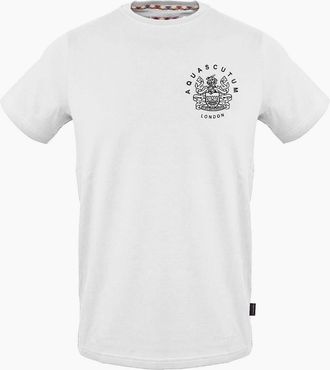 Aquascutum Mens Crew Neck Short Sleeve Regular Fit T-Shirt - White - Size: 2X large