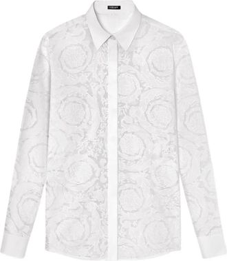 Versace Camicia con motivo Barocco jacquard - Bianco