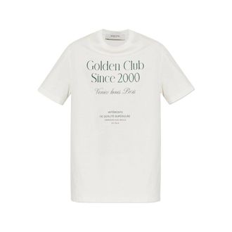 Golden Goose T Shirt Bianco, Verde-Uomo