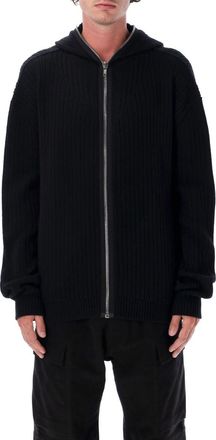 Rick Owens Black Wool Zipper Sweater
