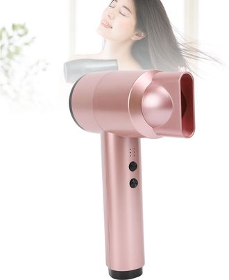 Infinite Secador De Pelo Port&aacute;til, Inal&aacute;mbrico Y Recargable Con Bater&iacute;a De 5000 Mah, 6 Niveles De Temperatura Ajustables, Color Oro Rosa Y Base De Carga Con En