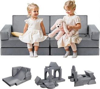 OEM Sof&aacute; Modular Para Ni&ntilde;os, Sof&aacute; Convertible Seccional De Esponja 28d Y Pelo Corto Con Reposabrazos, Combinaci&oacute;n Creativa Diy Para Sala De Juegos, Sala D