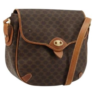 Celine Pre-owned Cross Body Bags, female, Brown, Size: ONE SIZE Pre-owned Macadam Canvas Shoulder Bag
