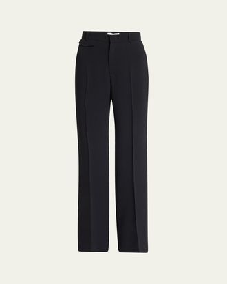 パンツ CHLOE DARK BEIGE WOOL PANTS CHLOÉ Pleated wool-gabardine wide-leg pants | THE OUTNET