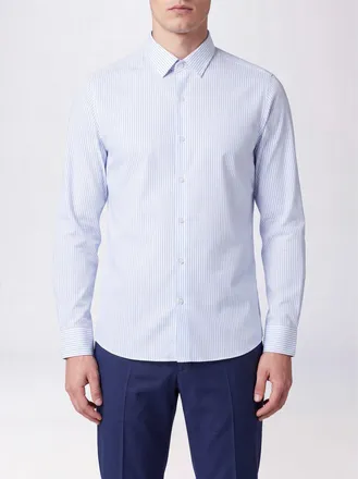 Roberto Ricci Design Camicia a righe in tessuto tecnico con vestibilit&agrave; slim fit e collo classico