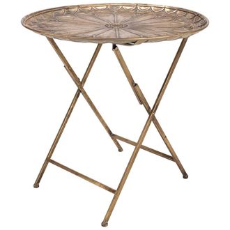 Wanderlust Deco Mesa Auxiliar De Metal Dorado 65x65x62.5h Cm