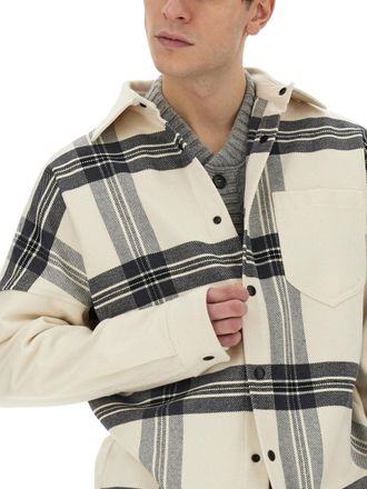 Palm Angels Check Cotton Overshirt - White
