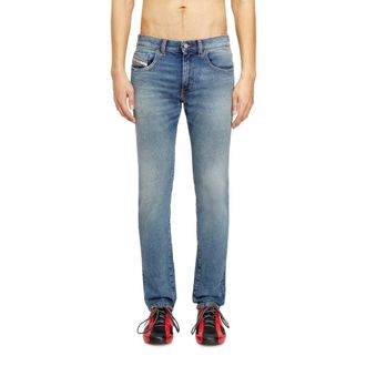 Diesel Slim Jeans Regular Waist 2019 D-Strukt, Medium blue, Zip fly