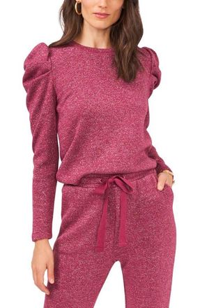 1.State Puff Shoulder Metallic Knit Top in Napa Wine at Nordstrom, Size X-Small