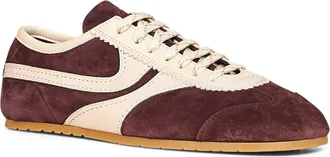 Dries Van Noten Mens Sneakers Burgundy Suede Calf Leather Trainers