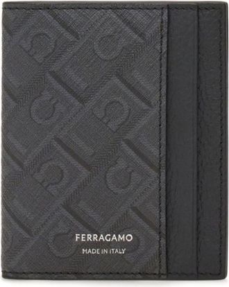 Ferragamo Portacarte con monogramma - Nero