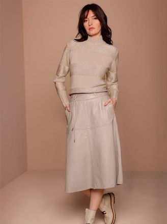 Cr&eacute;ation L Stehkragenpullover CREATION L PREMIUM Merino-Kaschmir-Pullover, Damen, Gr. 36, beige, 78% Schurwolle, 20% Kaschmir, 2% Polyester, unifarben, Pullover 