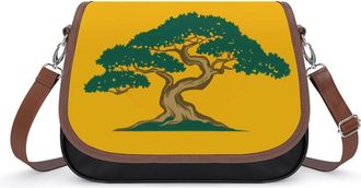 Generic Bonsais And Tree Womens Crossbody Bag Fashion Shoulder Handbags Message Tote Bag with Adjustable Strap