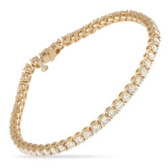 Luxury Bazaar 18K Yellow Gold 5.90ct Diamond Tennis Bracelet MF15-062226