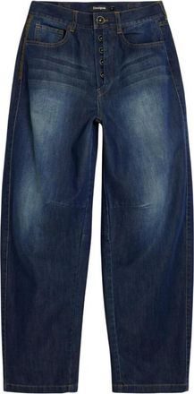 Desigual Jeans, Dames, Blauw, XS, Katoen, Dames Blauwe Jeans Herfst/Winter Knoopsluiting
