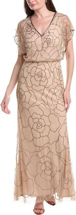 Adrianna Papell Bead Blouson Long Dress