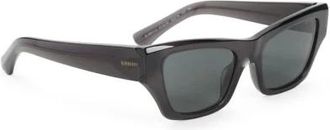 Burberry Accessoires, unisex, Zwart, ONE Size, Rechthoekige Acetaat Zonnebril