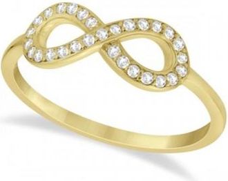 Allurez Twisted Diamond Infinity Ring Pave Set in 14k Yellow Gold (0.15ct)