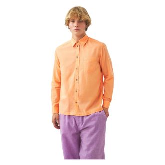 Antik Batik Heren, Overhemden, Oranje, Maat: S Katoen