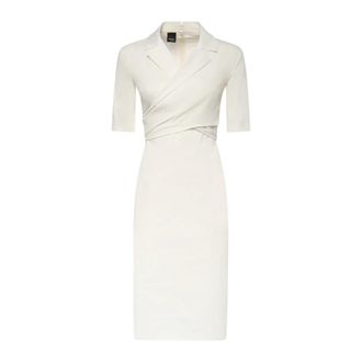 Pinko Allyson Abito Lino Stretch - Dames - Casual kleedjes - Wit - M - Kleedjes