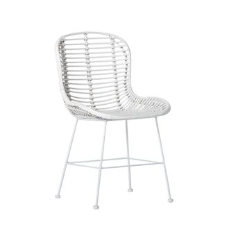 Klast Silla de jard&iacute;n en rat&aacute;n blanco 47 cm x 86 cm