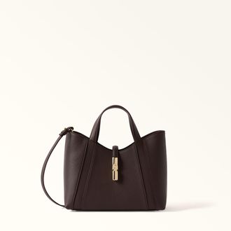 Furla Goccia Borsa Shopping S Cioccolato Marrone Pelle Di Vitello Notte + Pelle Di Vitello Sidney Donna