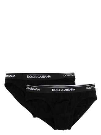 Dolce & Gabbana Slip con banda logo - Nero