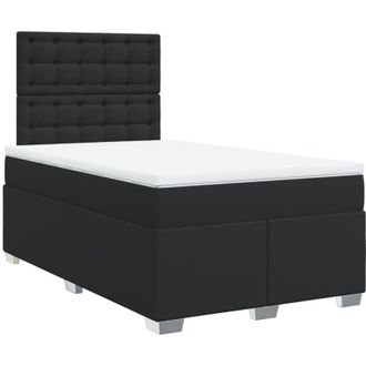 vidaXL Vidaxl - Cama Box Spring Con Colch&oacute;n Cuero Sint&eacute;tico Negro 120x190 Cm