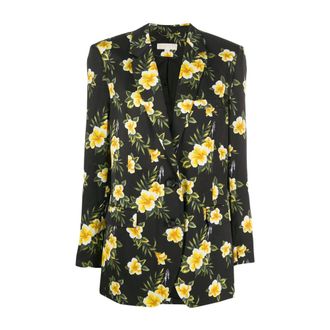Michael Kors Blazer de Solapa Cl&aacute;sica con Estampado Floral - Jackets - Mujer - Multicolor - L