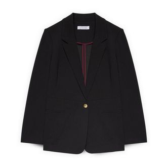 Fiorella Rubino Jassen, Dames, Zwart, 6Xl, Leer, Deconstructed Blazer