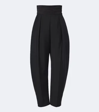 R&oacute;he R&oacute;he Pleated wool and mohair barrel-leg pants